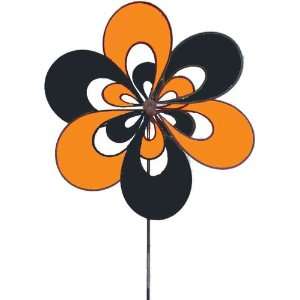  Halloween Double Flower Orange & Black Wind Spinner: Patio 