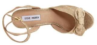 Women;s Shoes NIB Steve Madden GLISEN Espadrille Platform Wedge Gold 