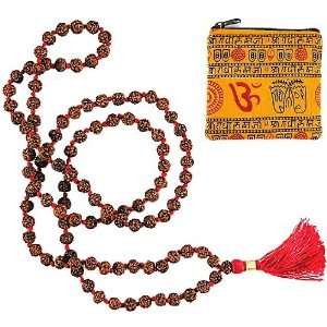   Knotted String w/ Om Zippered Mala Pouch ~ 7mm Size: Home & Kitchen