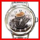 HOT Expresso Coffee Beverage Round Charm Wrist Watch Ne