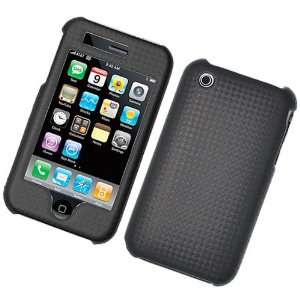 BLACK CARBON FIBER FABRIC LEATHER SNAP ON HARD SKIN FACEPLATE PHONE 
