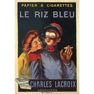  RIZ BLEU CIGAR PAPIER PAPER CIGARETTES CHARLES LACROIX SMALL VINTAGE 