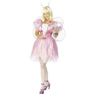   Pink Butterfly Fairy Pixie Lady Fancy Dress Costume   L: Toys & Games