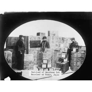  early 1900s photo Carload of ink received at Tokio I.e 