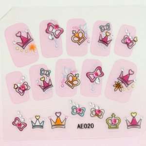 YiMei Nail decals stereoscopic 3D diamond studded nail sticker crown 