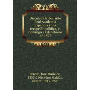   de, 1833 1906,PÃ©rez GaldÃ³s, Benito, 1843 1920 Pereda Books