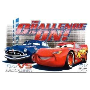 Doc vs Lightning McQueen race cars Disney Cars 2 Movie Heat Iron On 