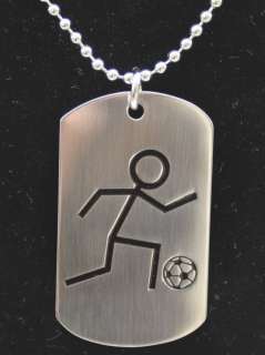 Stainless Steel Soccer Dog Tag  
