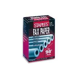  Staples Thermal Fax Paper, 98 X 1/2   6/pack (216mm X 