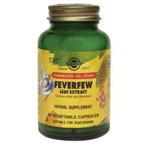 Standardized Full Potency Feverfew Leaf Extract 60 Vegetable Capsules