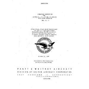   2800  14  77 Aircraft Engine Operating Manual: Pratt & Whitney: Books