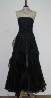 NWT Jessica McClintock Black Organza Sparkle Formal Dress Gown Size 3 