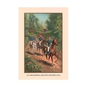  US Army General and Staff Officers 1812 12x18 Giclee on 