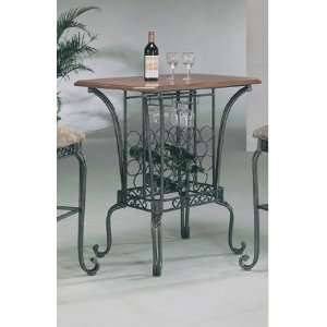  Oak Wood Table Top Metal Leg Bar Table #AD 1121: Home 