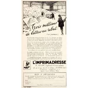 1926 Ad Imprimadresse Printing Press Address Emile Allie 38 Rue Chine 