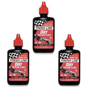 Line DRY Teflon Bicycle Chain Lube   3 Pack SAVINGS   2oz Drip Squeeze 