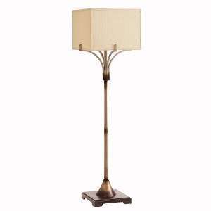   Silver Floor Lamp with Ivory Corduroy Square Soft Back Shade 74258
