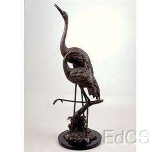 SPI Brass & Marble Courting Crane Couple Art Sculpture  