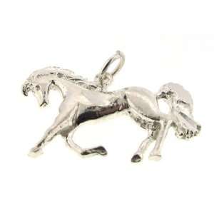    Sterling Silver 16 Ball Chain Necklace with Charm Horse: Jewelry