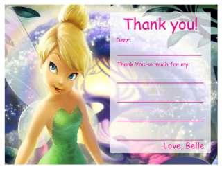 Set of 10 Tinkerbell Personalized Thank You Cards  