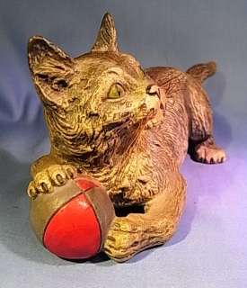 UA27 * BEAUTIFUL CAT WITH BALL ANTIQUE GERMAN 1880 s  