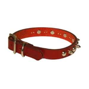  Circle T Red Leather Spike Collar: Kitchen & Dining