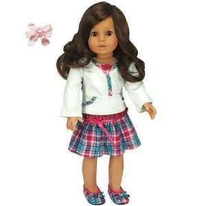   Catherine with Long Brown Hair and Doll Clothes + Free Hair Bow: Toys
