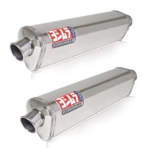   Tri Oval Stainless Steel Street Bike Bolt On Exhaust System   Size