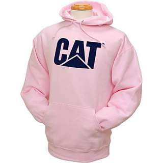 Caterpillar CAT Ladies Heavy Blend Hoodie Sweatshirt Cotton Blend Pink 