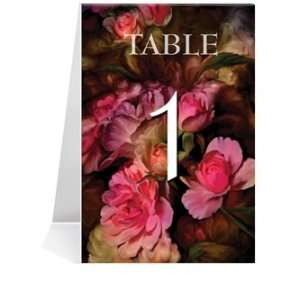  Wedding Table Number Cards   Rubenesque Roses #1 Thru #21 