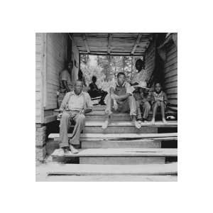 Negro Family Sharecroppers on Porch 28X42 Canvas Giclee