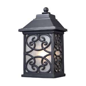 Spanish Mission 1 Light Outdoor Sconce in Weathered Charcoal W7 H 