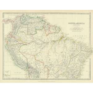   Johnston 1885 Antique Map of Northern South America