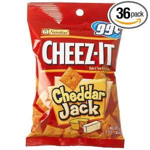 CHEEZ IT Baked Snack Crackers, Cheddar Jack Crackers, 3 Ounce Units 