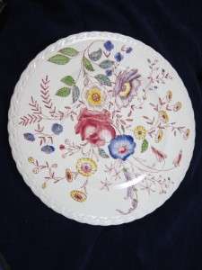 Vernon Kilns 12 Chintz Large Chop Plate Hand Painted Pottery Mid 