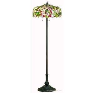 Cherry Blossom Tiffany Stained Glass Floor Lamp 63 Inches H