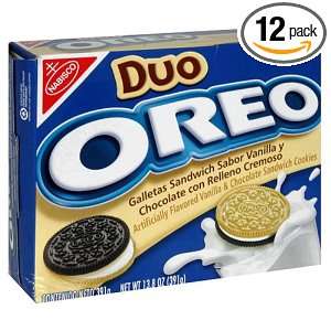 Oreo Duo Vanilla & Chocolate Sandwich Cookies, 13.8 Ounce Units (Pack 