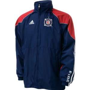 Chicago Fire adidas Soccer Navy Rain Jacket:  Sports 
