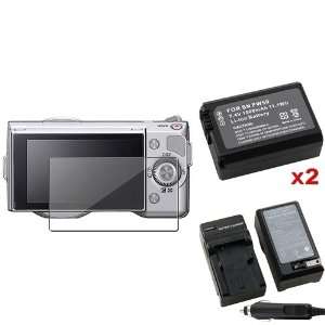  For Sony Alpha NEX 5 Camera LCD Screen Protector+2Pk NP 