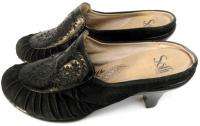 Sofft Womens Black Suede & Leather Mules Slides Clogs Shoes Sz Size 8 