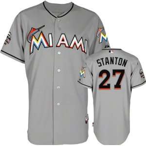Mike Stanton Jersey Miami Marlins #27 Road Grey Authentic Cool Baseâ 