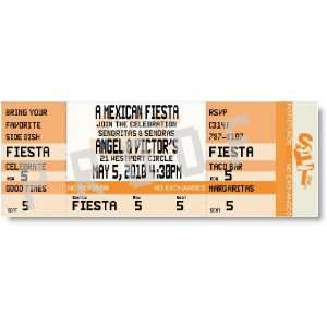  Orange Fiesta Ticket Invitations