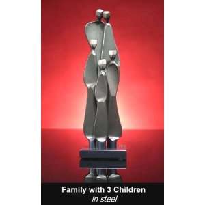  Family with 3 Children   STEEL Family Sculpture