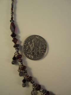 Chipita Amethyst Garnet Sterling Silver 925 Necklace 16 FREE SHIPPING 