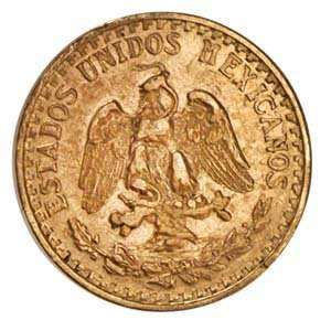  Mexico 1919 2 Pesos Gold Coin (Almost Uncirculated) Toys 