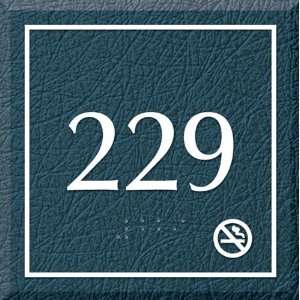 Room Number Sign, No Smoking LeatherTex, 3.875 x 3.875 