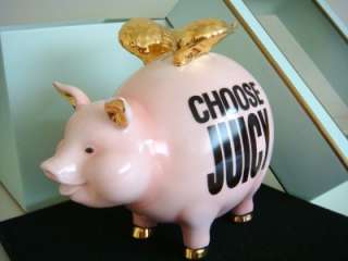 NIB Juicy Couture Ceramic Piggy If Pig Could Fly Bank  