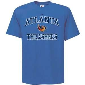  Majestic Atlanta Thrashers Blue Heart and Soul II T shirt 