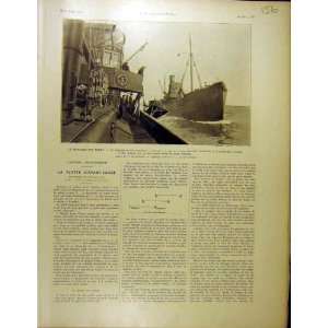   1916 Mine Sweeper Ship Navy Fleet Ww1 War French Print