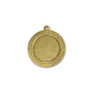   Gold Plated Pewter Raised Pendant Small Circle: Arts, Crafts & Sewing